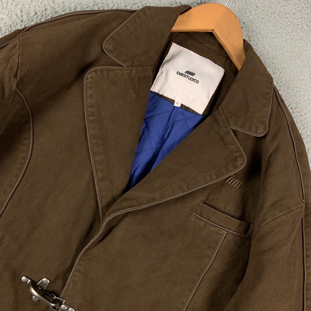 Emestudiosβ Fireman Clasp Jacket XL Brown Workwear Quilted Lining Streetwear EME